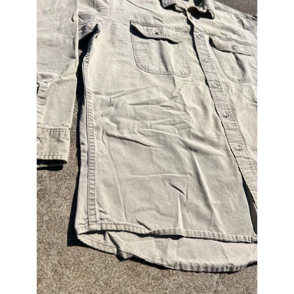 Vtg Fieldmaster Shirt Men Size XL Tan Cotton Utility Long Sleeve Button Down - Picture 2 of 5